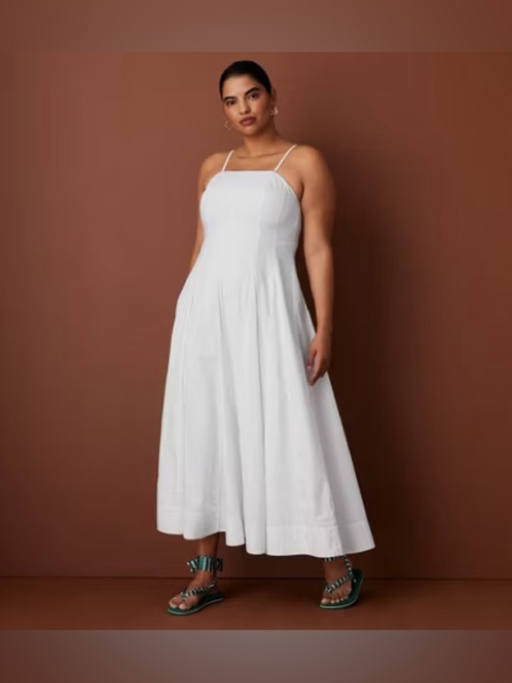 Rosie Assoulin white poplin dress, NWT